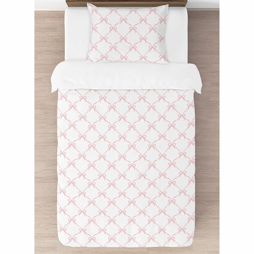 Sweet Jojo Designs 2-Piece Twin Comforter Set (Pink Bows) for Girls, Kids, Teen, College Bed Room incl. Single Size Bedding & Sham (Blush, Bow for The Ballerina, Ballet Dancer, Princess Collection) Sweet Jojo Designs