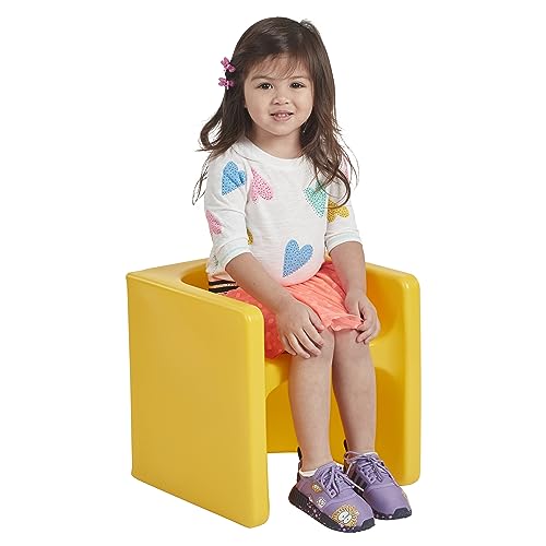 ECR4Kids Tri-Me 3-In-1 Cube Chair, Kids Furniture, Yellow ECR4Kids