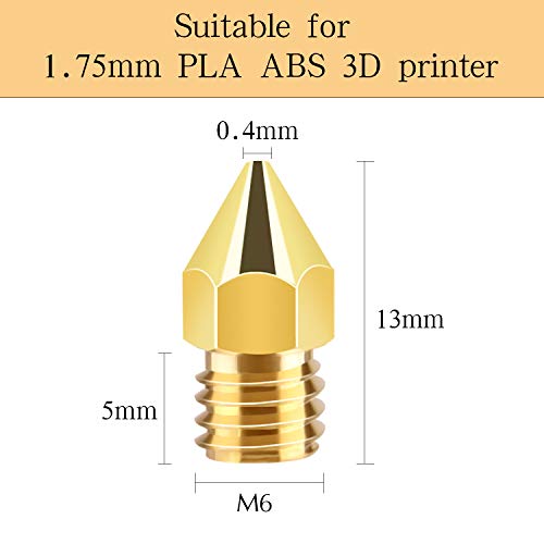 TUPARKA 40Pcs 0.4mm Ender 3 Nozzle Kit 3D Printer Nozzles MK8 Brass Extruder Nozzles for Makerbot Creality CR-10 with Storage Box TUPARKA