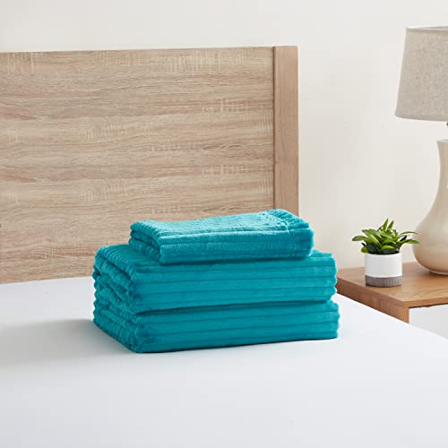 Nestl Premium Flannel Duvet Cover Set - 2 PC Reversible Twin Comforter Cover Set with Microfiber Back - 1 Velvet Duvet Cover Twin with Zipper Closure & 1 Pillow Sham 68 x 90 inches – Teal Nestl