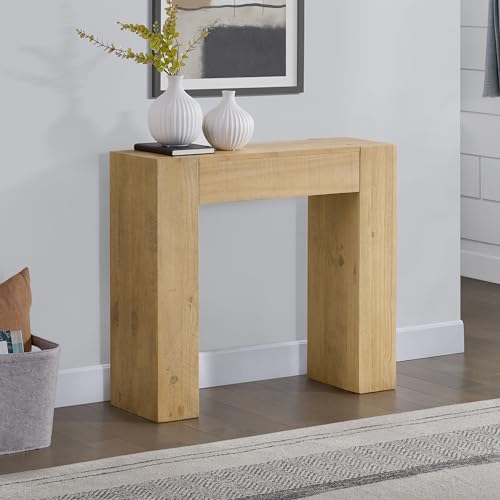 Alaterre Furniture Stockyard Solid Wood Console Table - 36 Inch Modern Farmhouse Small Entryway Table - Easy Assembly Living Room Furniture for Behind the Couch, Entryway, or Hallway (Light Oak) Alaterre Furniture