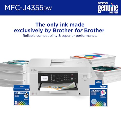 Brother INKvestment 4355 Wireless Color Inkjet All-in-One Printer with 1.8” Color Display and Manual Feed Slot | Includes Refresh Subscription Trial(1) (MFC-J4355DW)