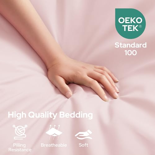 HOMEIDEAS Full Size Bed Sheets - 6 Piece Set (Pale Pink) - Extra Soft Brushed Microfiber 1800 Bedding Sheets, Deep Pocket, Wrinkle & Fade Free HOMEIDEAS