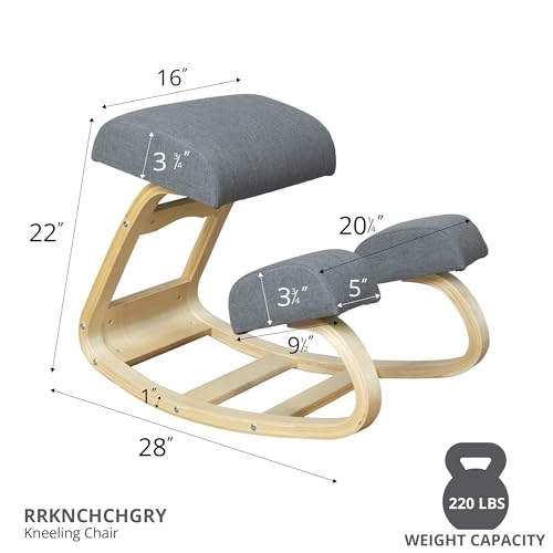 RRI Goods Kneeling Desk Chair, Sturdy Ergonomic Kneeling Chair for Office and Students, Rocking Motion for Natural Movement RRI Goods