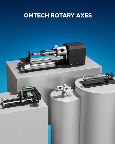 OMTech Laser Rotary Attachment with Nema 23 2-Phase Stepper Motor for 50W 60W 80W 100W 130W CO2 Laser Engraving Machines Rotary Tool Accessory Kit for Wood Metal and More OMTech