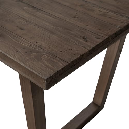 Kmax 70" Farmhouse Extendable Dining Table Set for 4-8 People, Rustic Rectangular Kitchen Table, Recycled Pine Wood Dinner Table for Dining Room Home Office, Walnut Kmax