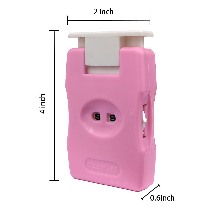 2 Pieces Knitting Counters, Knitting Needle Marking Tool, Plastic Knitting Stitch Counter, Crochet Yarn Row Counter Pink JSHYGOUP