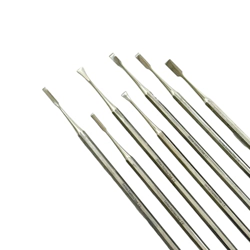 7 Pack Precision Mini Chisel Carving Tools for Detailed Small Crafts Such as Wood Carving, Wax Modeling, Soap Carving, and More - One Piece Construction Stainelss Steel Avon Surgical