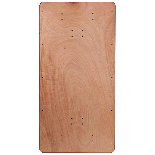 Flash Furniture Fielder 6-Foot Rectangular Wood Folding Banquet Table with Clear Coated Finished Top Flash Furniture