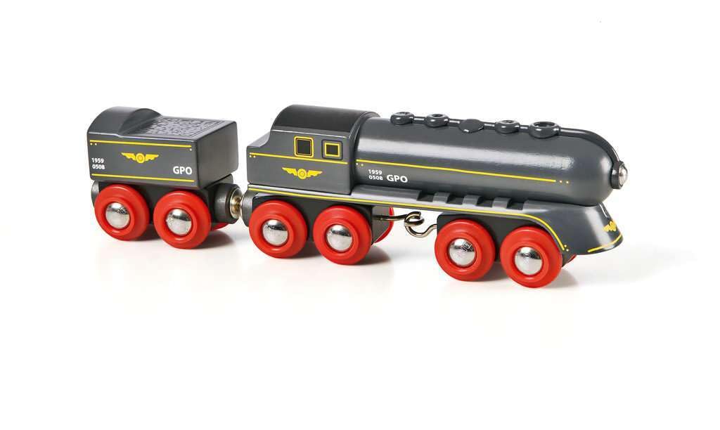 Brio World 33697 - Speedy Bullet Train - 2 Piece Wooden Toy Train Set for Kids Age 3 and Up Brio