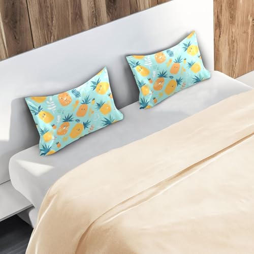 Bokkoy Soft and Silky Satin Pillow Case with Tropical Pineapple Wrinkle Resistance for Standard, Queen, and King Sizes - Single Pack Sales Bokkoy
