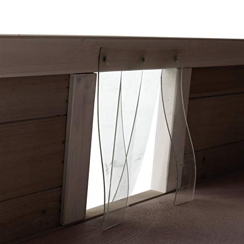 TRIXIE Outdoor Cat House, Weatherproof 3-Story Cat House with Multiple Levels, Doors & Windows with Latches, Outdoor Shelter for Cats, Brown/White Fir Wood TRIXIE