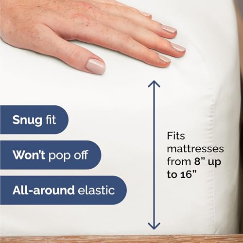 Twin 4 Piece Sheet Set - Comfy Breathable & Cooling - Ultra Soft Hotel Luxury Bedding Set w/ 8-16 Inch Deep Pockets - 1 Flat & 1 Fitted Sheet & 2 Pillowcases - Wrinkle Free & Easy Care - Antique White CGK Unlimited