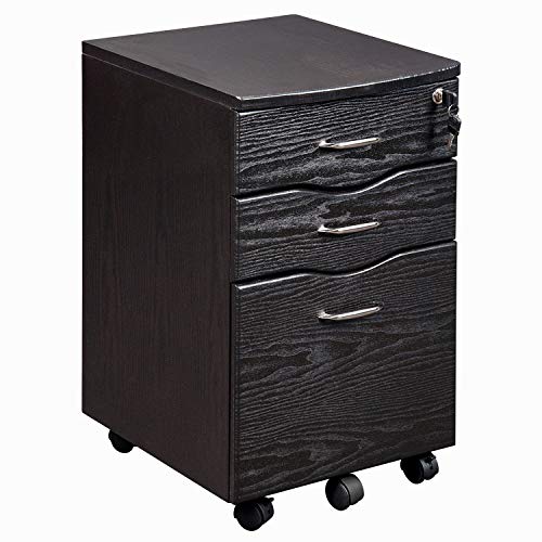 Techni Mobili Rolling Storage and File Cabinet, Espresso Techni Mobili