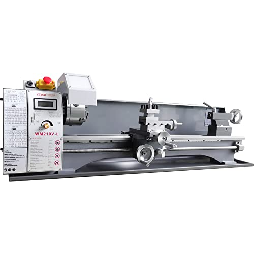 VEVOR Metal Lathe, 8.3'' x 29.5' Benchtop Metal Lathe 0-2500 RPM Continuously Variable Speed 750W Brushless Motor Metal Gears with LCD Display Metal Lathe Machine VEVOR
