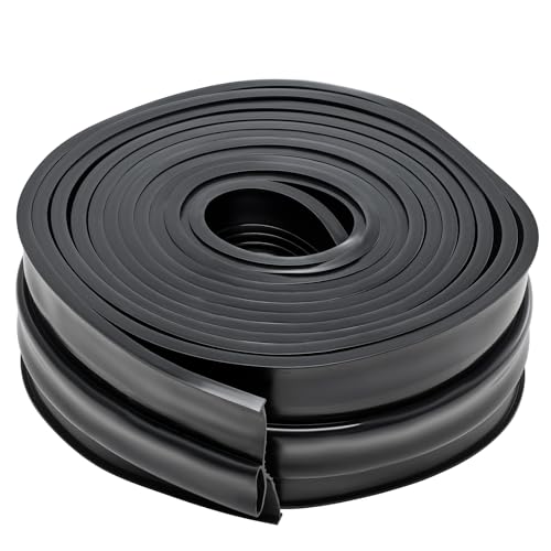 VEVOR Garage Door Seals Bottom Rubber, U Shape +O Ring Garage Door Weather Stripping, Universal Weatherproof Threshold Buffering Sealing Rubber, 5/16 inch T-Ends and 3 3/4 inch Width (20 Ft, Black) VEVOR
