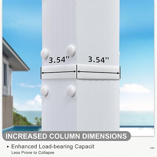 PURPLE LEAF 10' x 13' Outdoor Retractable Pergola Heavy-Duty Aluminum White Pergola with Sun Shade Canopy Patio Modern Shelter for Garden Yard Deck Grape Trellis, Grey PURPLE LEAF