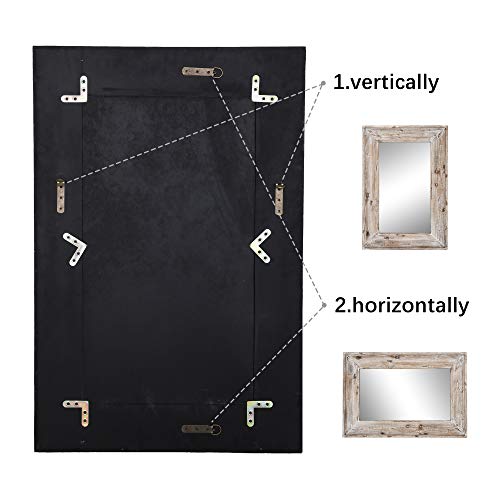 EMAISON 36 X 24 inch Wall Mount Wood Frame Bathroom Vanity Mirror Rustic Horizontal/Vertical Rectangle Mirror for Over Sink, Bedroom, Farmhouse Home EMAISON