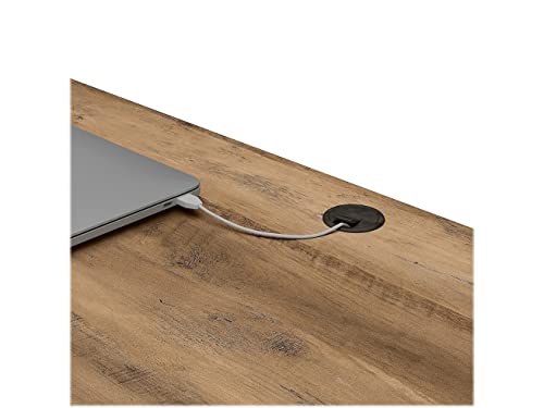 Bush Furniture Cottage Grove L Shaped Desk with 2 Drawer Lateral File Cabinet, 60W, Reclaimed Pine Bush Business Furniture