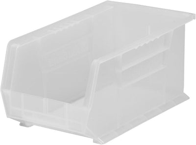 Akro-Mils 30239 AkroBins Plastic Storage Bins, Space-Saving Stackable Bins for Garage, Pantry, Craft Organization, 11-" x 8-" x 7-", Clear, 6-Pack