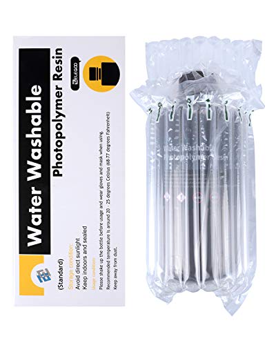 ELEGOO Water Washable 3D Printer Resin, Rapid Precise Printing Resin 405nm Curing Resin for LCD 3D Printer, Grey 1000g ELEGOO