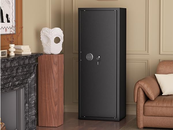 Greenvelly 12-15 Gun Safe for Rifles and Pistols,Quick Access Rifle Gun Safe with Password Lock, Gun Cabinet with Shelves for Home,Office(Assembly Required) Greenvelly