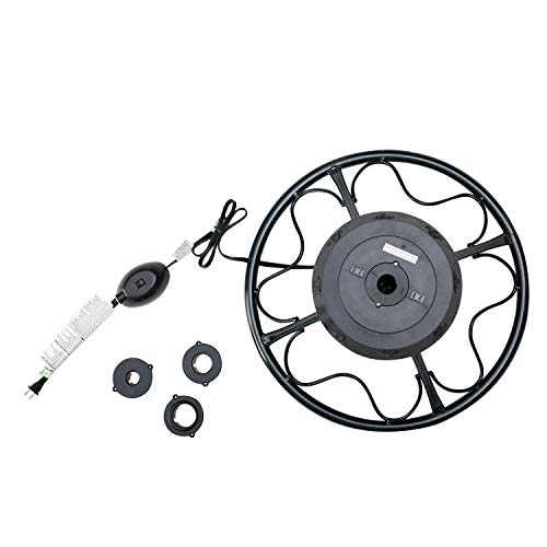 Home Heritage Artificial Christmas Tree Base Rotating Metal Stand for 1 to 1 3/4 Inch Diameter Artificial Christmas Tree Poles, 22 Inch, Black Home Heritage