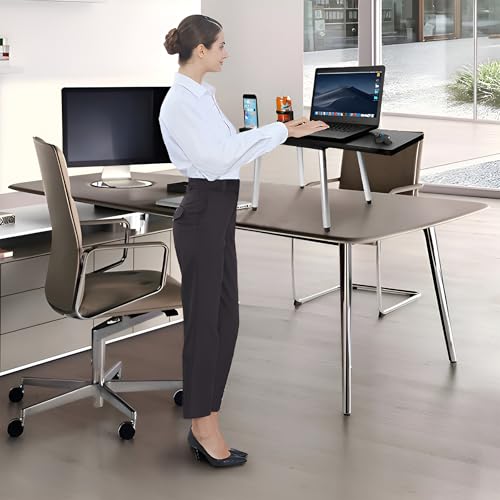 Portable Laptop Computer Stand Desk Table, Compact Foldable, Lightweight 3 lbs , Adjustable Height 19-29 inches, For Remote Work Travel Home Office School Tabletote