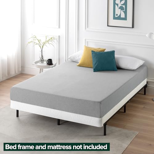 ZINUS 4 Inch Box Spring with Cover, No Assembly Mattress Foundation, Sturdy Metal Structure, Queen, White Zinus
