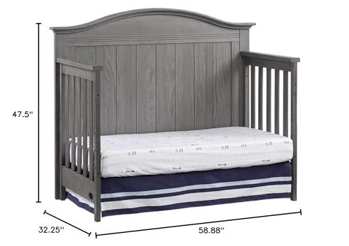 Soho Baby Chandler Premium 4-in-1 Convertible Crib, Graphite Gray, GreenGuard Gold Certified