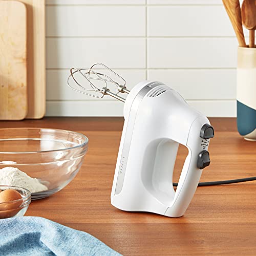 KitchenAid KHM512WH 5-Speed Ultra Power Hand Mixer, White, 8x7x5 KitchenAid