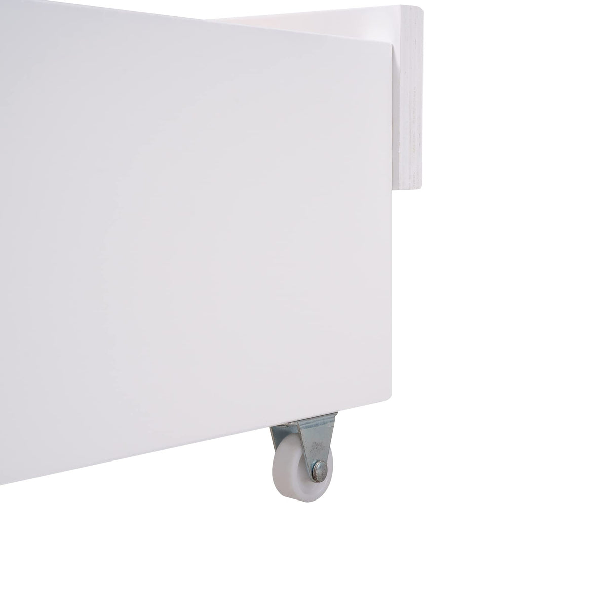 Polibi Queen Size Canopy Platform Bed with Twin Size Trundle, Wooden Daybed Frame with 3 Storage Drawers, White Polibi