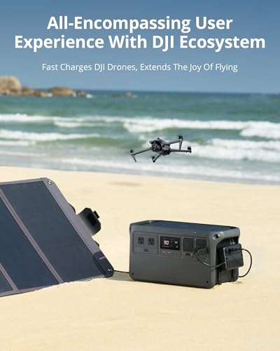 DJI Power 1000 Portable Power Station, 1024Wh LiFePO4 Battery, 2200W Solar Generator, Home Backup, 4-in-1 Fast Charging, 23db Ultra-Silent, Camping & RVs, Off-grid, Power Outage (Solar Panel Optional) DJI
