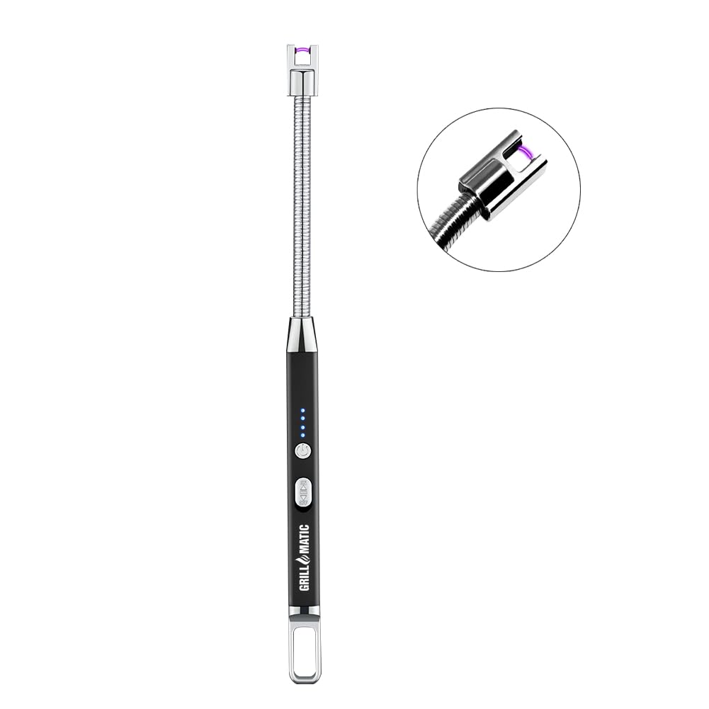GRILLMATIC Windproof, Rechargeable, Flexible Neck, Lithium Ion, Electronic, Butane Free, Flameless, USB Grill Lighter GRILLMATIC