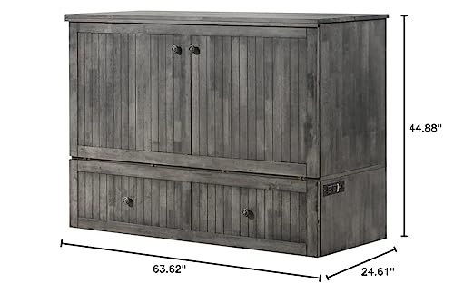 Mega Solutions Murphybedz Tuscany Murphy Cabinet Chest Bed with Charging Station 6 Inch, Queen (Galaxy Grey) Mega Solutions