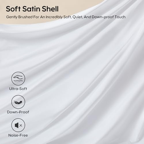 Swandream Goose Feather and Down Bed Pillow Standard Size Single Pack, Luxury 3-Chamber Pillows with Soft & Down-Proof Cover, Fluffy Plush Hotel Pillow for Side, Back & Stomach Sleepers Swandream