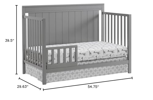 Oxford Baby Lazio 4-in-1 Convertible Crib, Dove Gray, GreenGuard Gold Certified Oxford Baby