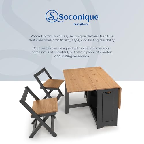 SECONIQUE Santos Butterfly Dining Set – 4 Assembled Foldable Chairs + 1 Folding Table – Space-Saving Table with Nesting Chairs - Compact and Easy to Assemble - Green & Rustic Pine Wood SECONIQUE