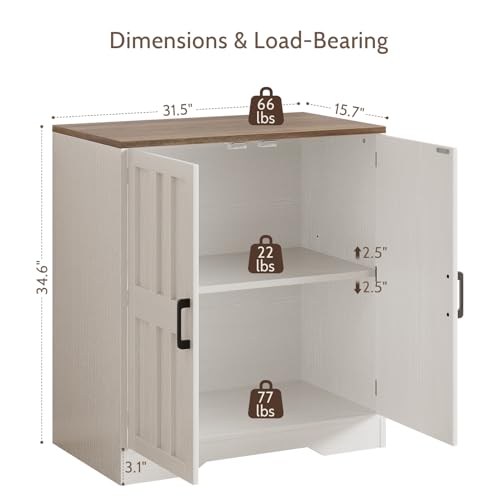 Sideboard Buffet Cabinet, Modern Farmhouse Kitchen Storage Cabinet, Small Modular Accent Cabinet Coffee Station Bar Media Console Table Credenza for Kitchen Dining Room, Living Room Entryway Hallway Vividwood