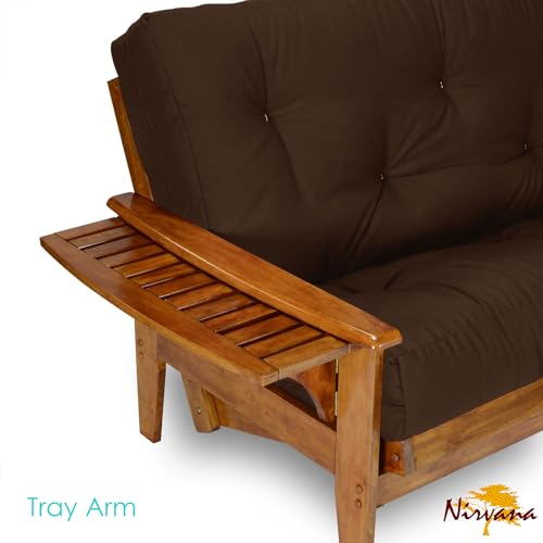 Nirvana Futons Eastridge Futon Set - Full Size, Frame, 8" Mattress, Microfiber Sussex Fudge Cover Nirvana Futons