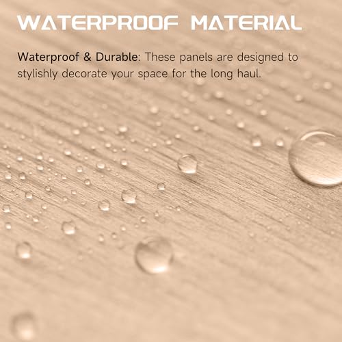 POHARE WPC Slat Wall Panels, 8 Pack Accent Slat Wood Slats for Wall and Ceilings, Acoustic Panels for Interior Wall Modern Décor, Walnut, 95 x 6 in POHARE