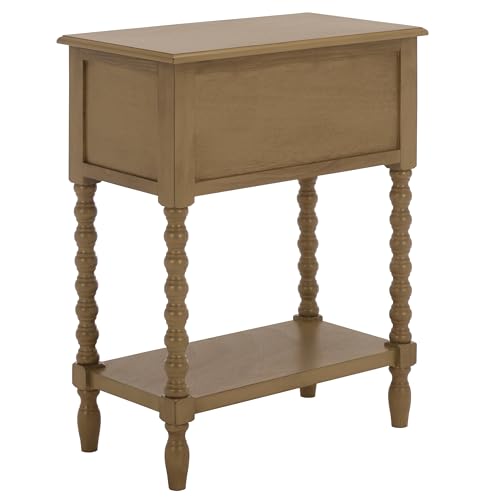 SAFAVIEH Home Collection – Athena Desert Brown 3-Drawer Console Table, Traditional Spindle-Leg Entryway & Living Room Accent (CNS5703F) SAFAVIEH