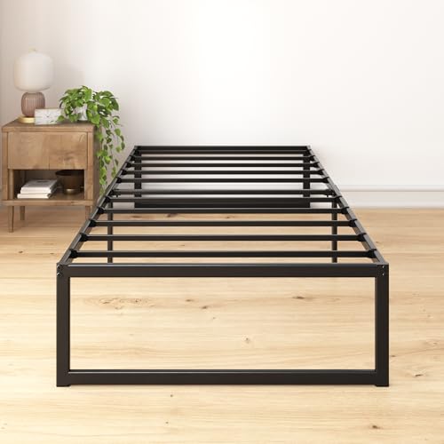 ZINUS ABEL 14 Inch Platform Bed Frame, Steel Slat Support, Easy Assembly, No Box Spring Needed, Eco Friendly WonderBox(TM) Packaging, Black, Twin ZINUS