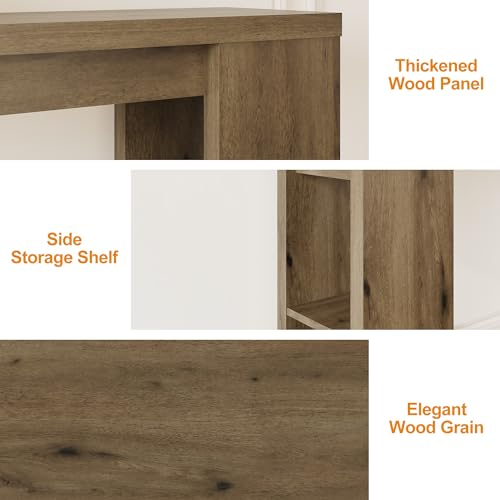 RoyalCraft 63'' Long Console Table, Farmhouse Entryway Table with Storage, Narrow Wooden Rectangular Sofa Table Behind The Couch, Living Room, Entrance, Hallway, Natural RoyalCraft