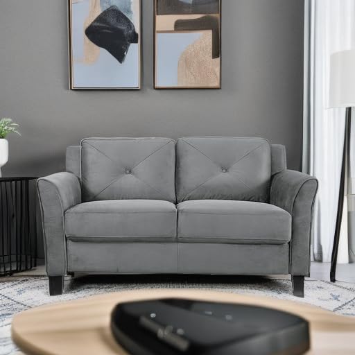 Lifestyle Solutions Harrington Loveseat, Dark Grey Studio Living
