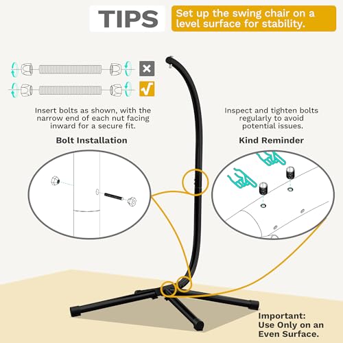 DWVO Egg Hanging Swing Chair with Stand Egg Chair Wicker Egg Chair with Cushions 330lbs for Patio, Bedroom, Garden and Balcony, Gray DWVO