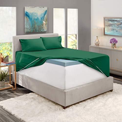 Hearth & Harbor Extra Deep Pocket Sheet Sets, Luxury Soft 6 Piece Bed Sheet Set Fits Mattress 18-24 Inches - Full, Hunter Green Hearth & Harbor