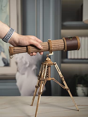 ROBOTIME 3D Puzzles Wooden Craft Kits for Adults DIY Model Monocular Telescope Kit to Build Decent Gift for Adults and Teens ROBOTIME