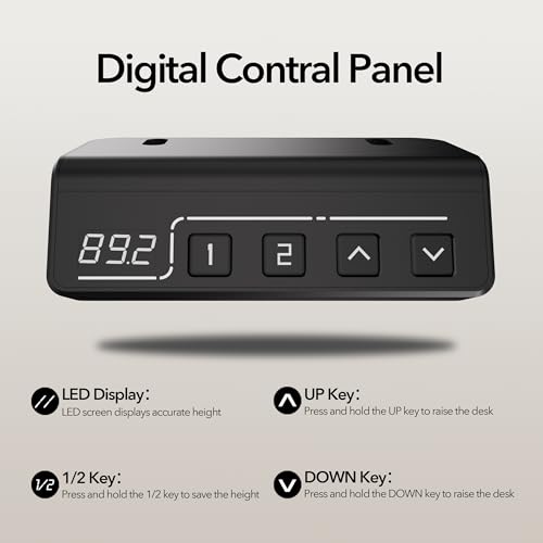 LongKe Electric Standing Desk Adjustable Height, 40x24 Inches Sit Stand up Desktop for Home Office, Ergonomic Rising Computer Table with Memory Preset,Rustic Brown LongKe