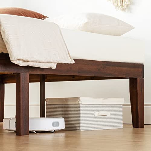 Mellow Naturalista Classic 16 Inch Solid Wood Platform Bed with Wooden Slats, Espresso, King Mellow